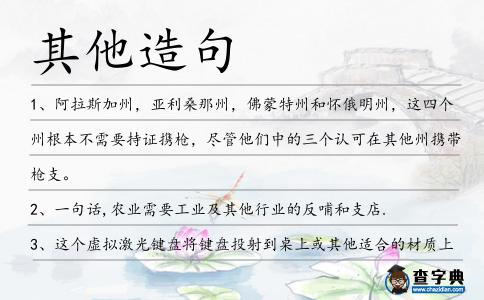 其他造句