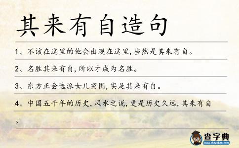 其來有自造句