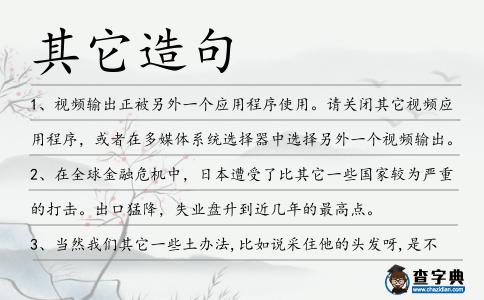 其它造句