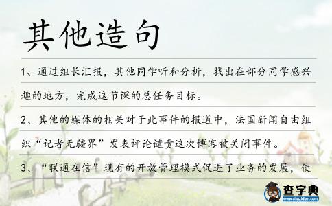 其他造句