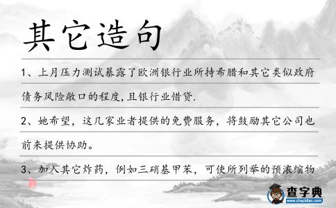 其它造句