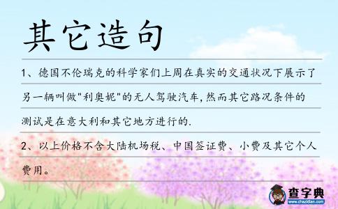 其它造句