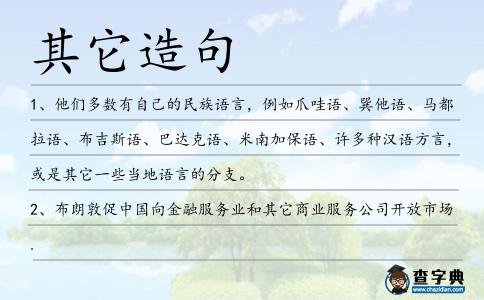 其它造句