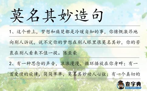 莫名其妙造句