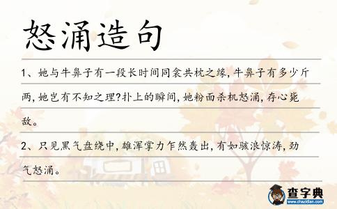 怒涌造句