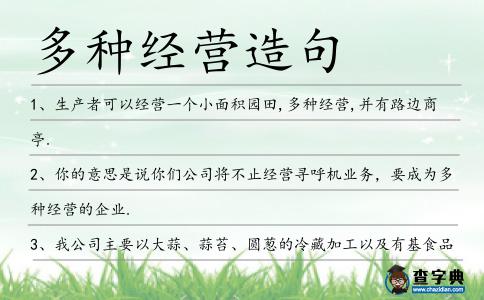 多種經(jīng)營(yíng)造句