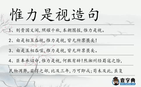 惟力是視造句