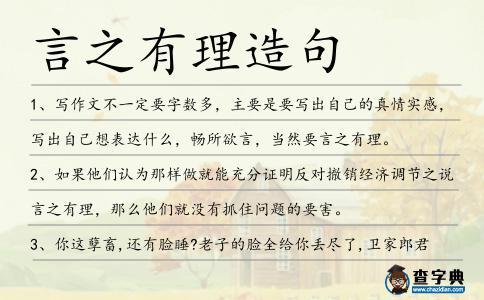 言之有理造句