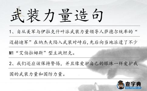 武裝力量造句