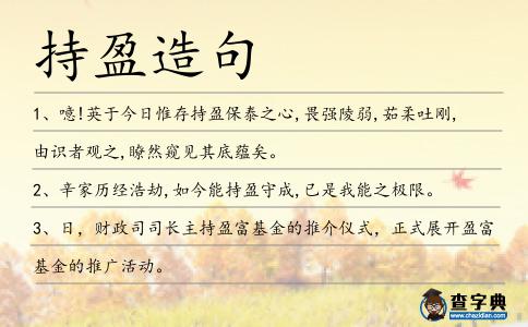 持盈造句
