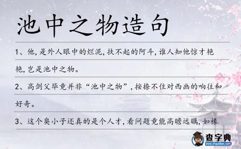 池中之物造句