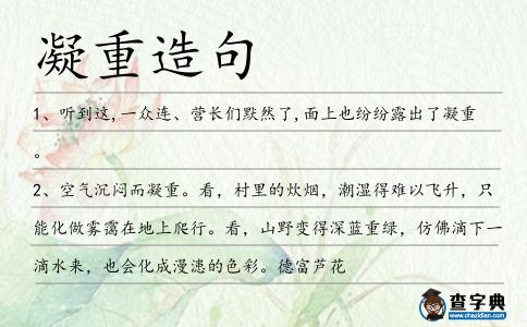 凝重造句