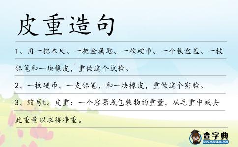 皮重造句
