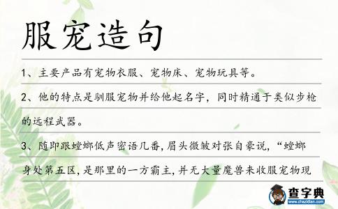 服寵造句