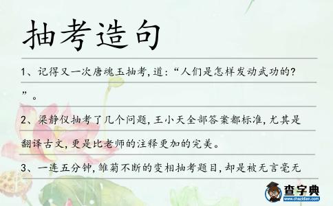 抽考造句