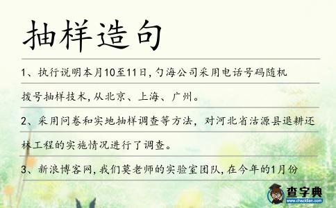 抽樣造句
