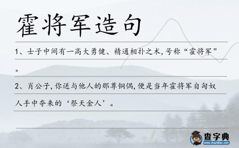 霍將軍造句