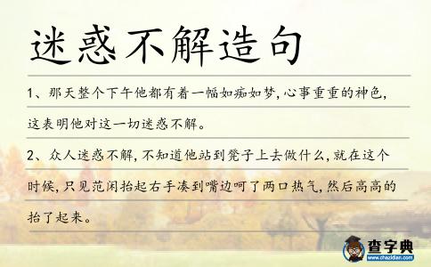 迷惑不解造句