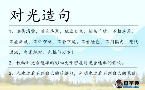 對光造句