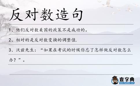 反對數造句