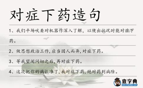 對癥下藥造句
