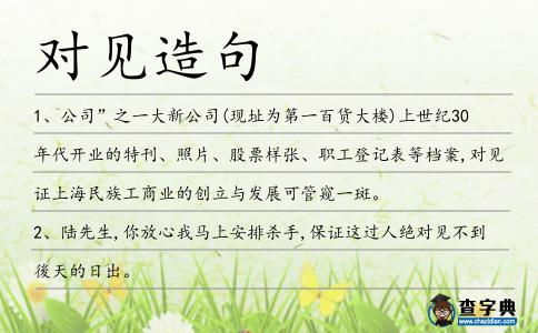 對(duì)見造句
