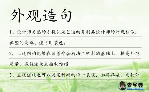 外觀造句