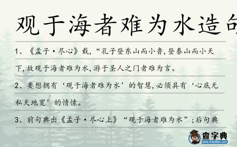 觀于海者難為水造句