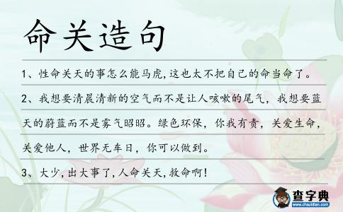 命關造句