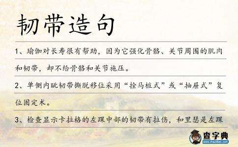 韌帶造句