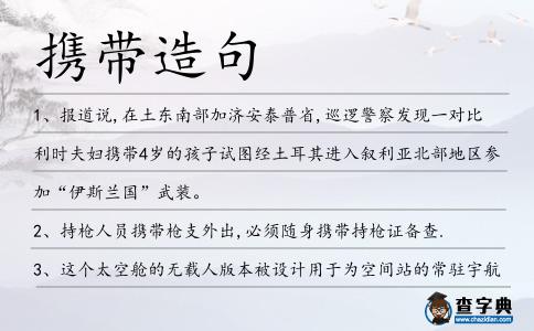 攜帶造句