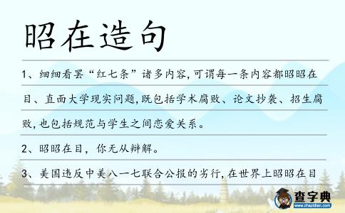 昭在造句