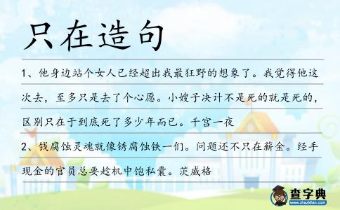 只在造句