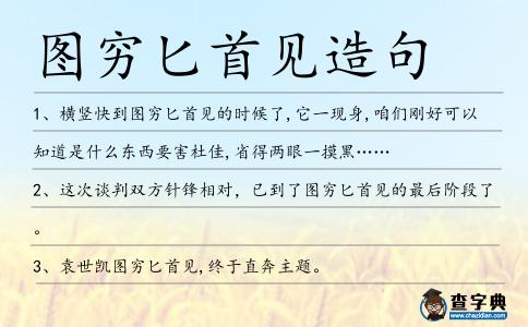 圖窮匕首見造句