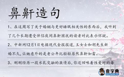 鼻鼾造句