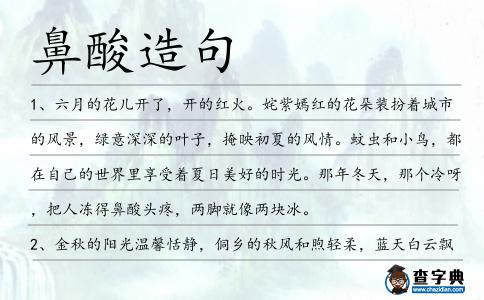 鼻酸造句