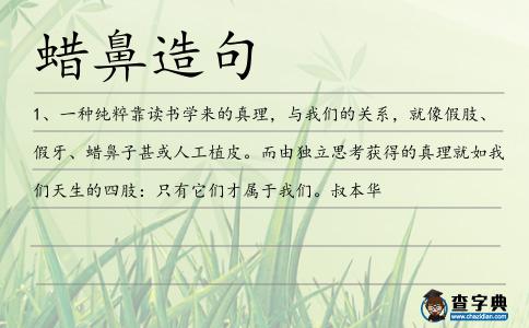 蠟鼻造句