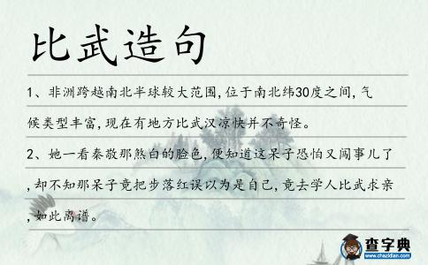 比武造句