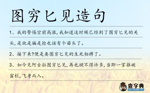 圖窮匕見造句