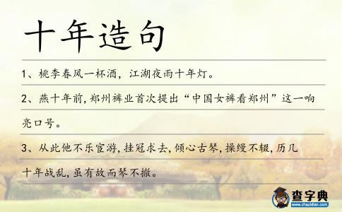 十年造句