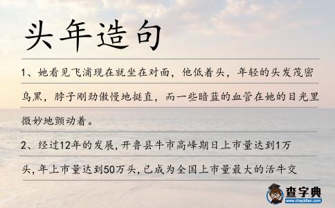 頭年造句