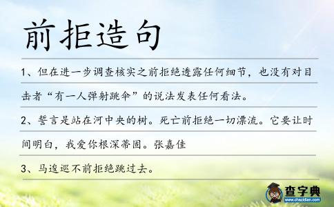 前拒造句