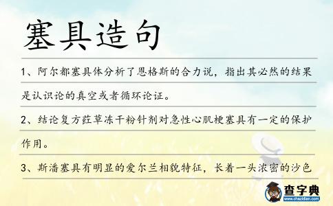 塞具造句