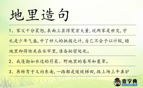 地里造句