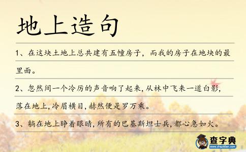 地上造句