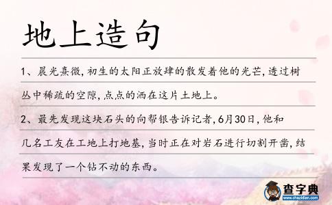 地上造句