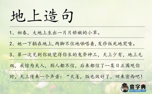 地上造句
