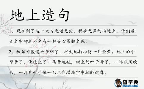 地上造句