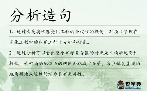 分析造句