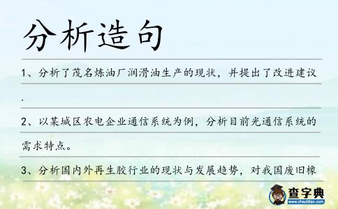 分析造句